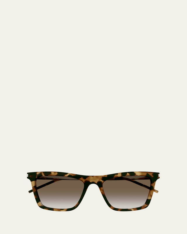 Rectangle Semi-Transparent Acetate Sunglasses